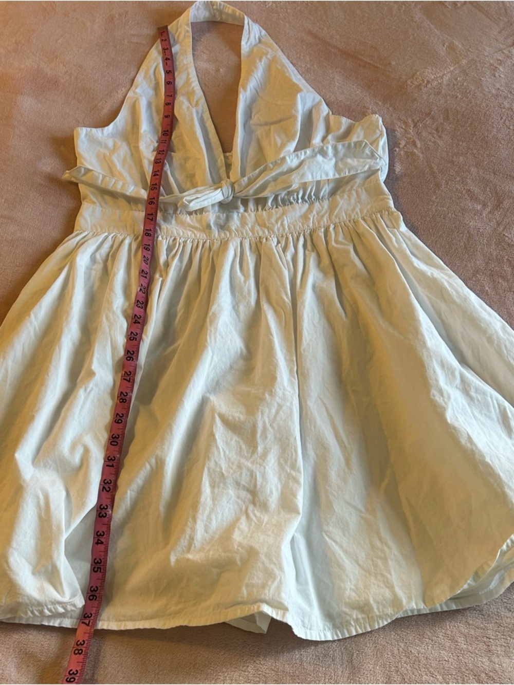 Venus white cotton halter dress with bow in front size 16 - Picture 11 of 12